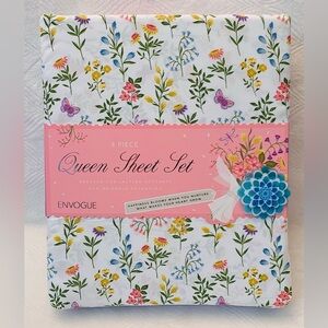 Envogue Flower Blooms Spring Sheet Set - Queen